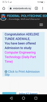 EDEPOLY ND Daily Part-Time (DPT) & Regular Part-Time Admission List, 2020/2021