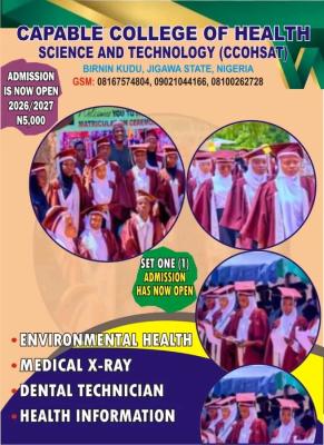 Capable College of Health Science and Technology (CCOHSAT) admissions, 2026/2027
