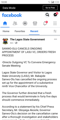 Sanwo-Olu cancels ongoing appointment of LASU VC orders a fresh process