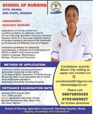 Igbinedion University Teaching Hospital, admission, 2022/2023
