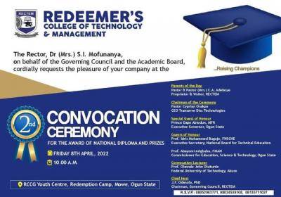 Redeemer's College of Technology 2nd Convocation Ceremony