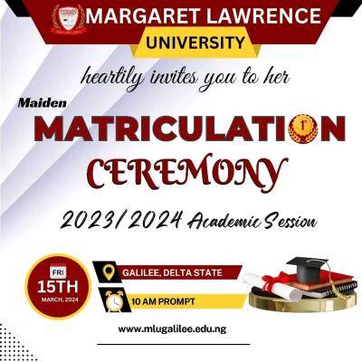 Margaret Lawrence University announces maiden matriculation ceremony, 2023/2023