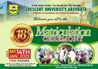 Crescent University 18th matriculation ceremony