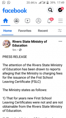 Rivers State disclaims rumour on charges for First School Leaving Certificate