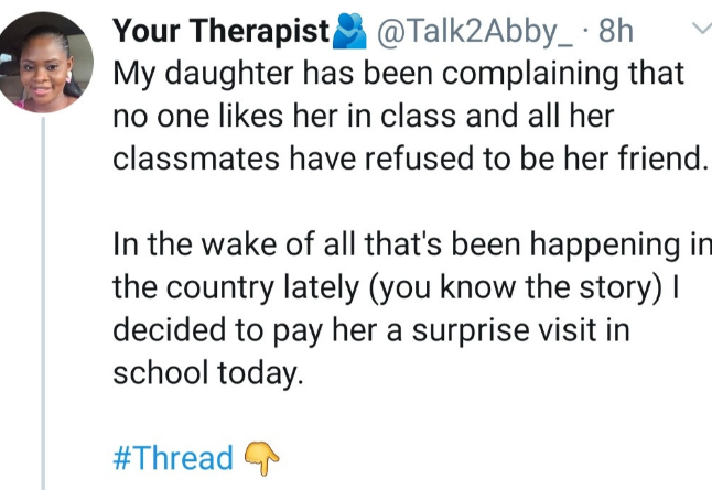 Lady shares her encounter with her child's classmates in school