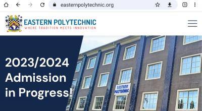 Eastern Polytechnic admission form, 2023/2024