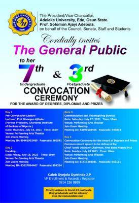 Adeleke University 7th Undergraduate & 3rd Postgraduate Convocation Ceremony