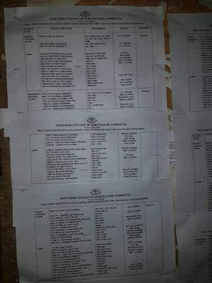 Audu Bako College of Education Release 1st/3rd Semester Examination timetable 2019/2020