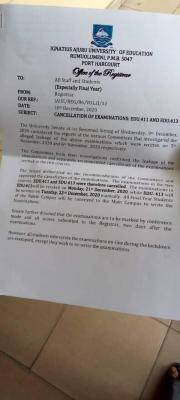IAUE cancels examinations on grounds of alleged leakage