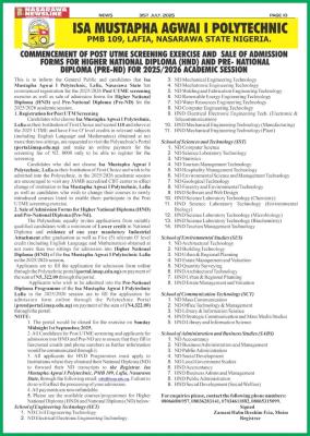 IMAP releases HND/Pre-ND admission form, 2025/2026
