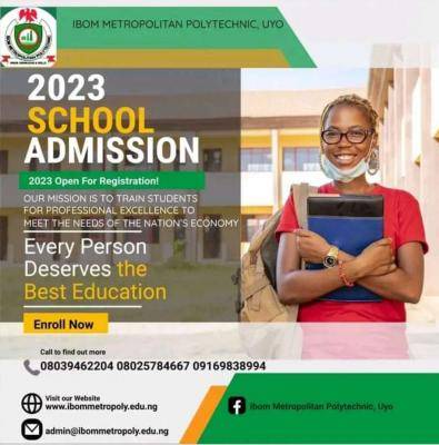 Ibom Metropolitan Polytechnic releases admission form for 2023/2024 session