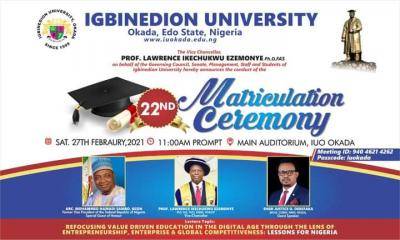 Igbinedion University, Okada 22nd matrculation ceremony