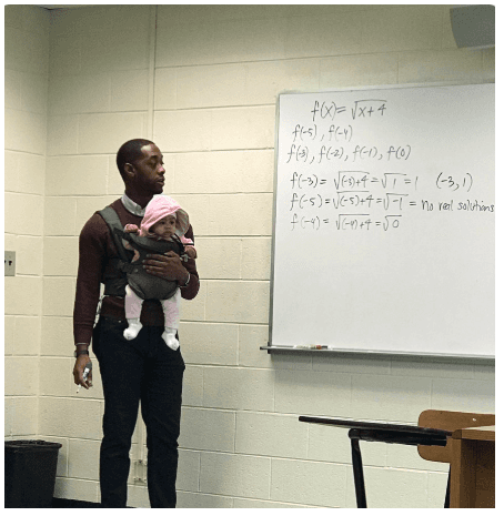 Lecturer Helps Student Carry His Child in Class So He Can Concentrate, Photo Goes Viral