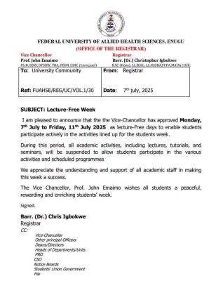 ATBU extends deadline for collection of acceptance letters for SIWES II students