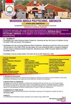 MAPOLY Post-UTME 2026: Cut off mark, Eligibility and Registration Procedures