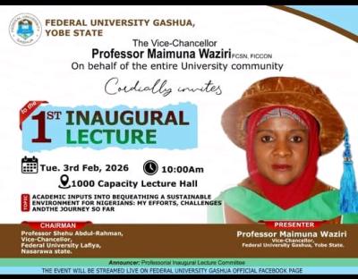Federal University Gashua to Host 1st Inaugural Lecture