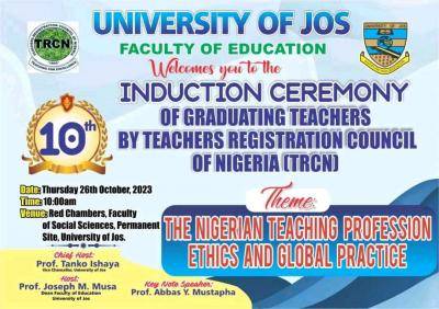 UNIJOS 10th induction ceremony of faculty of education TRCN