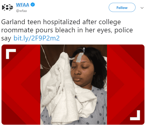 Nigerian Girl Schooling in Texas Arrested for Pouring Bleach in Her Roommate's Eyes