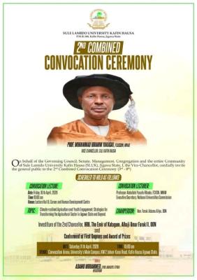 Sule Lamido University announces 2nd Combined Convocation Ceremony