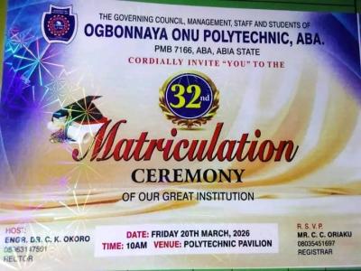 OOPOLY announces 32nd Matriculation Ceremony