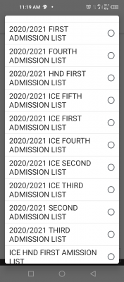 Elechi Amadi Poly 5th ND part-time admission List, 2020/2021 session