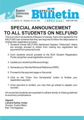 BUK notice to all students on NELFUND