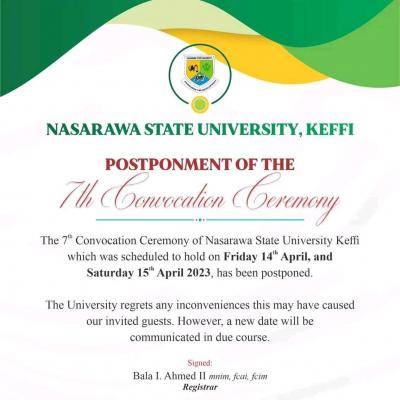 NSUK postpones 7th convocation ceremony