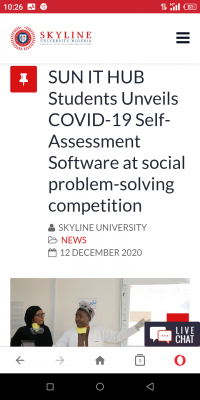 Skyline University students unveil COVID-19 Self-Assessment Software