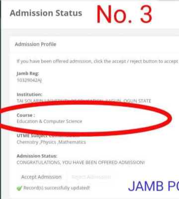 TASUED admission list, 2021/2022 out on JAMB CAPS
