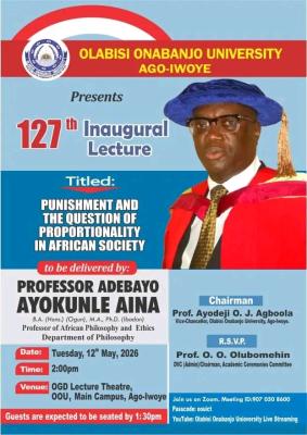 OOU announces 127th Inaugural Lecture