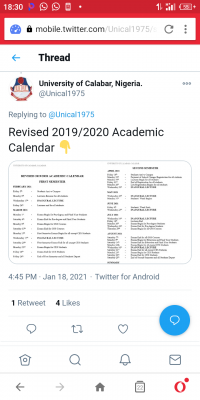 UNICAL revised academic calendar for 2019/2020 session