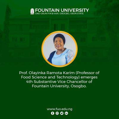 Fountain University appoints 4th Vice-Chancellor