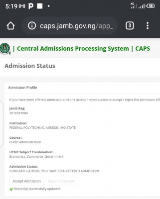 NEKEDEPOLY admission list, 2020/2021 out on JAMB CAPS