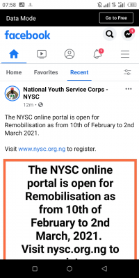 NYSC notice on opening of portal for remobilization