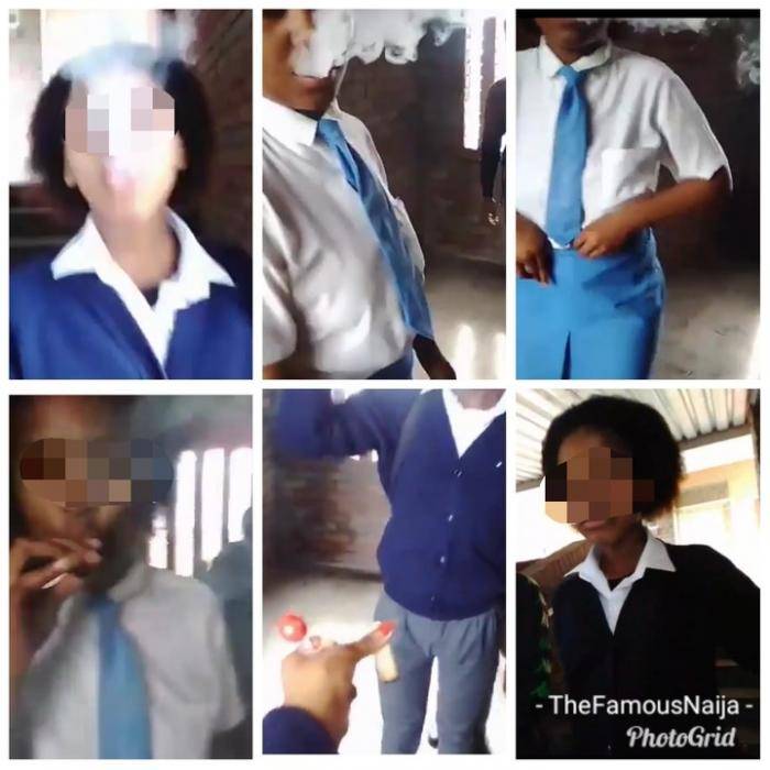 Secondary School Students Seen Smoking in Class