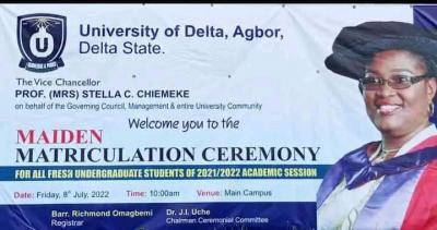 UNIDEL matriculation ceremony, 2021/2022 holds July 8th