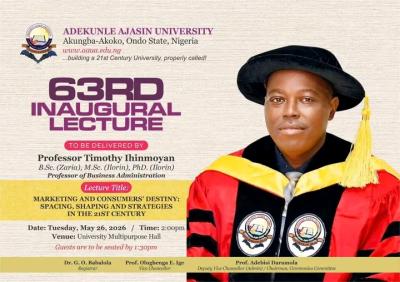 AAUA announces 63rd Inaugural Lecture