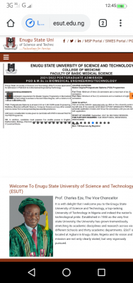 ESUT postgraduate admission in Biomedical Engineering/Technology