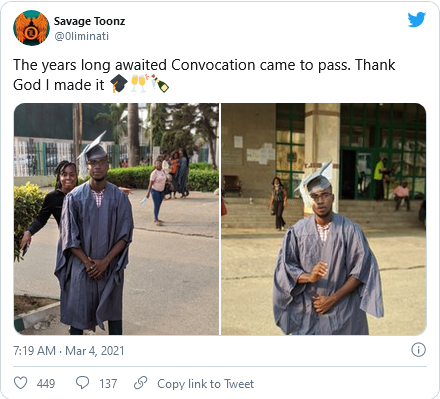 Nigerians tackle a student for wearing a rumpled graduation gown