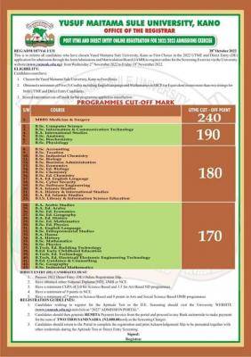 NWU Post-UTME/DE 2022: cut-off marks, eligibility and registration details