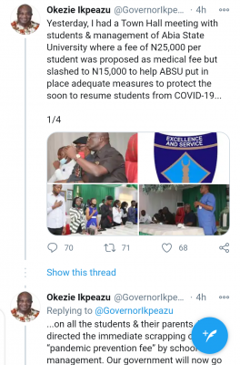 Abia State Governor scraps