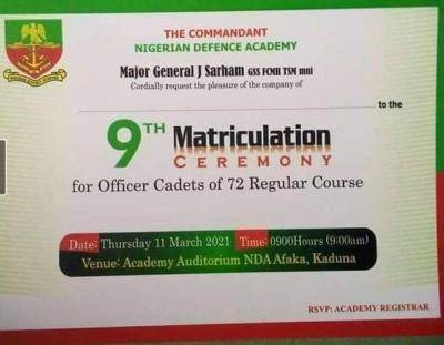 NDA 9th Matriculation Ceremony