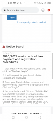 FUPRE school fees payment and registration procedures, 2020/2021