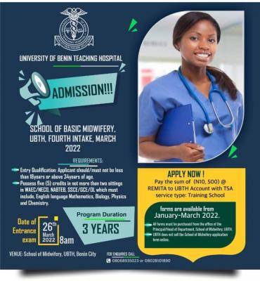 UBTH School of Basic Midwifery 4th intake admission form