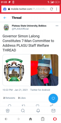 Plateau State Governor constitutes seven-man committee to address PLASU Staff Welfare