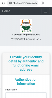 Convenant Polytechnic Aba admission for 2020/2021 session
