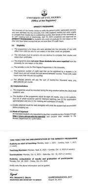 UNIUYO announces amnesty programme for students unable to graduate
