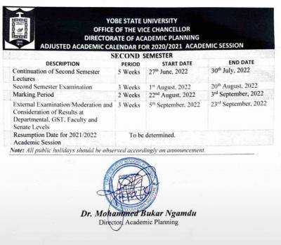 YSU resumes, amid ASUU strike, releases adjusted academic calendar