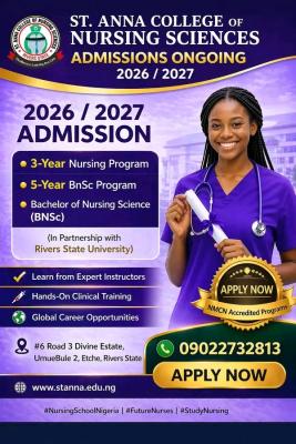 St. Anna College of Nursing Sciences, Etched Admission, 2026/2027