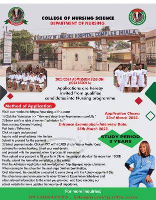 College Of Nursing Science Ihiala Releases 2023/2024 Admission Form